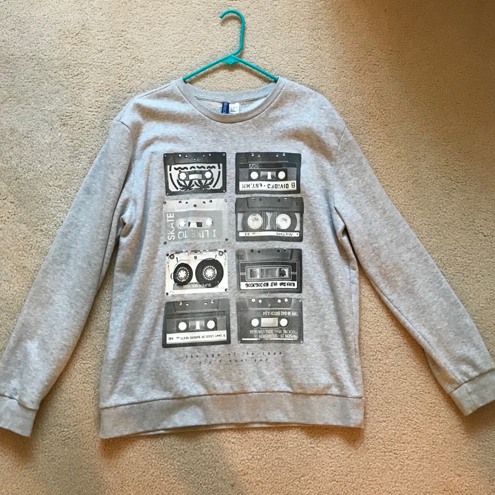 Divided Men’s Crew Neck Cassette Tape Sweater